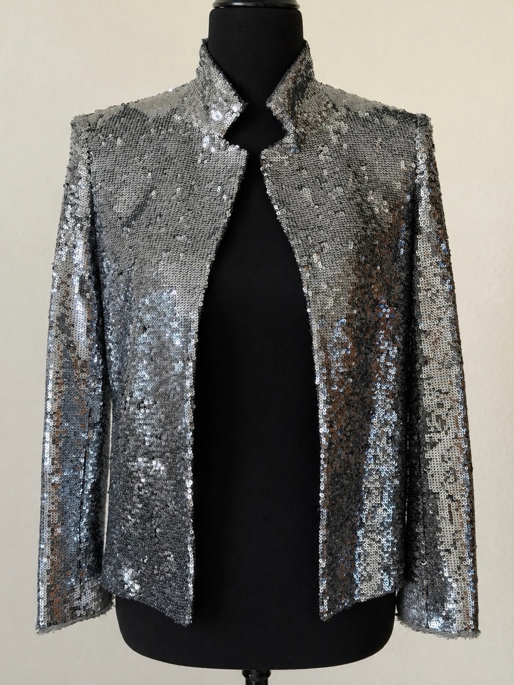 Zadig & Voltaire  DeLuxe  Silk/ Silver Sequin Blazer  Sz Small - Picture 3 of 8